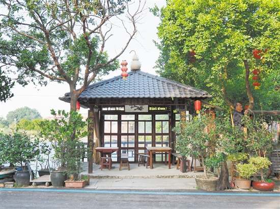 雙橋橫海村民黃錫堯打造的“美麗庭院”——“逍遙島”。