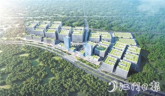 深圳科技園灣西國(guó)際食品谷項(xiàng)目是恩平市重點(diǎn)打造的5.0產(chǎn)業(yè)平臺(tái)，深化一二三產(chǎn)有機(jī)融合，打造產(chǎn)加銷一體化的“大農(nóng)場(chǎng)”“大廚房”“大平臺(tái)”“大市場(chǎng)”。圖為項(xiàng)目效果圖。
