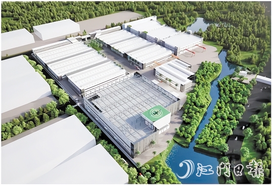 江門志特新材料科技有限公司年產20萬平方米綠色環(huán)保建筑鋁合金模板、7500個機位智能防護平臺項目是新開工項目之一。圖為項目效果圖。