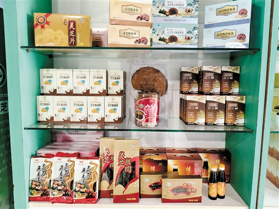 琳瑯滿目的靈芝類產(chǎn)品。