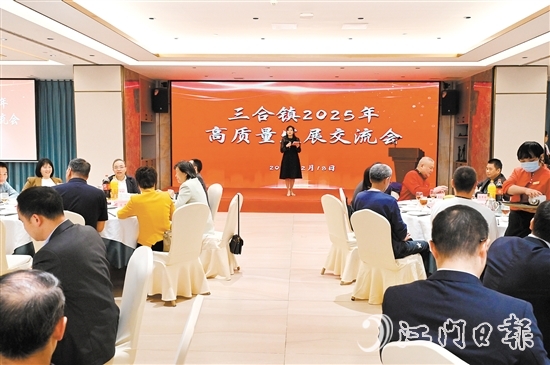 交流會(huì)上，鄉(xiāng)親代表、企業(yè)精英共同為三合鎮(zhèn)發(fā)展出謀劃策。