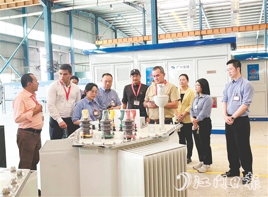 哥斯達(dá)黎加考察團(tuán)走進(jìn)海鴻電氣，深入了解企業(yè)的生產(chǎn)工序。