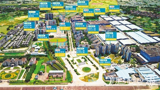 江門華僑職業(yè)學(xué)院（籌）全校整體鳥瞰圖。