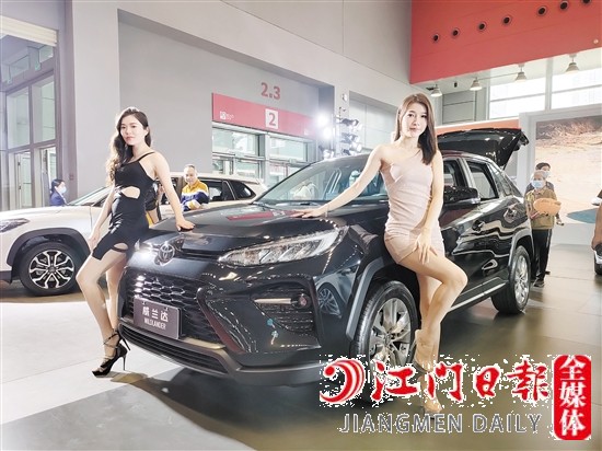香車(chē)美女吸引眾多市民目光。